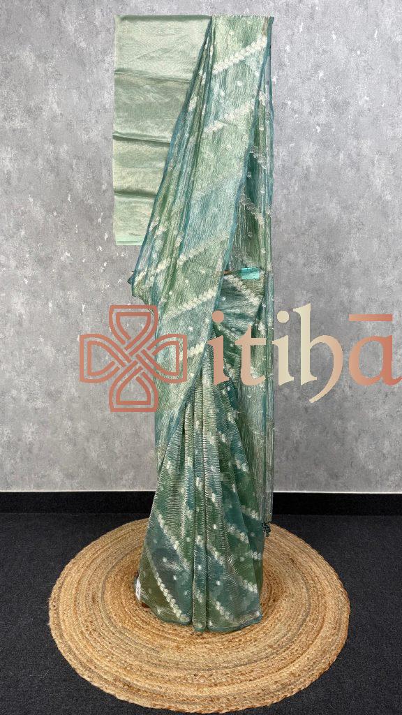 CRUSHED TISSUE ORGANZA BANARASI SAREE