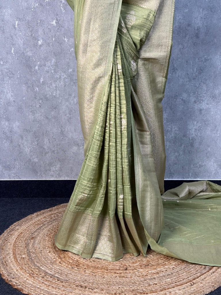 CRUSHED TISSUE GEORGETTE BANARASI SAREE - Image 3