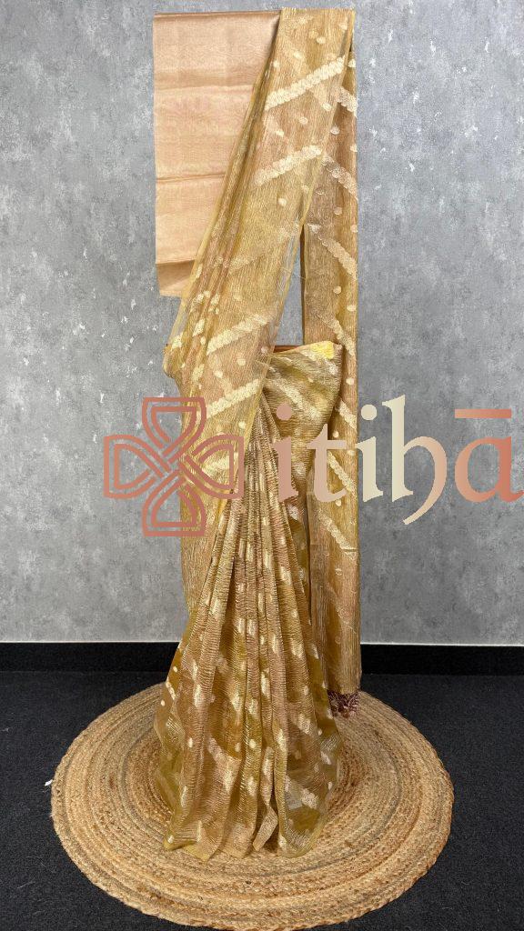 CRUSHED TISSUE ORGANZA BANARASI SAREE