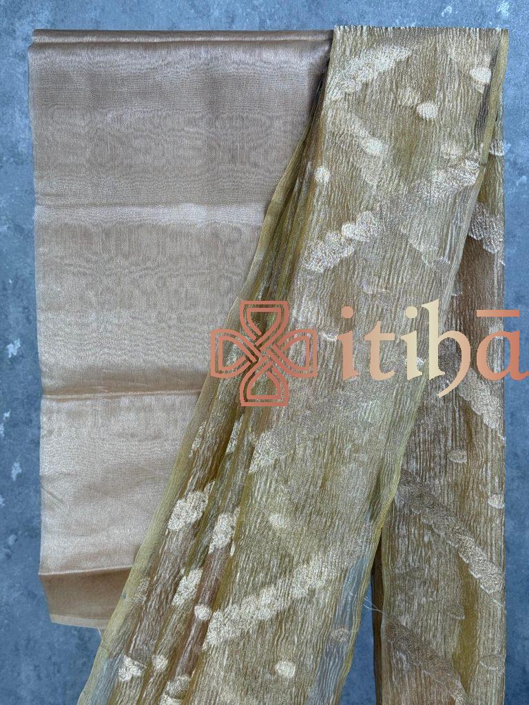 CRUSHED TISSUE ORGANZA BANARASI SAREE - Image 2