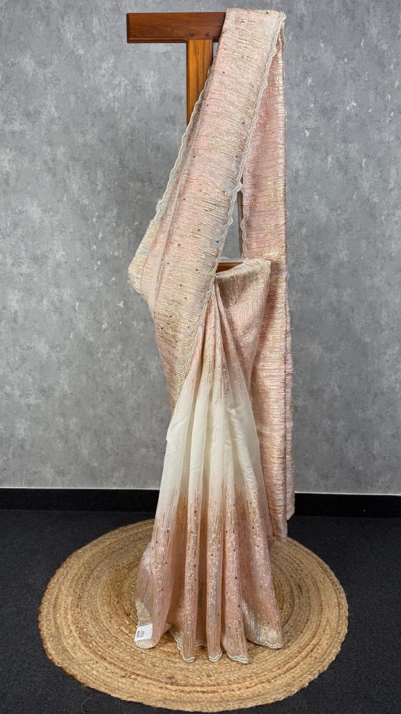 TURKISH ORGANZA EMBROIDERY SAREE