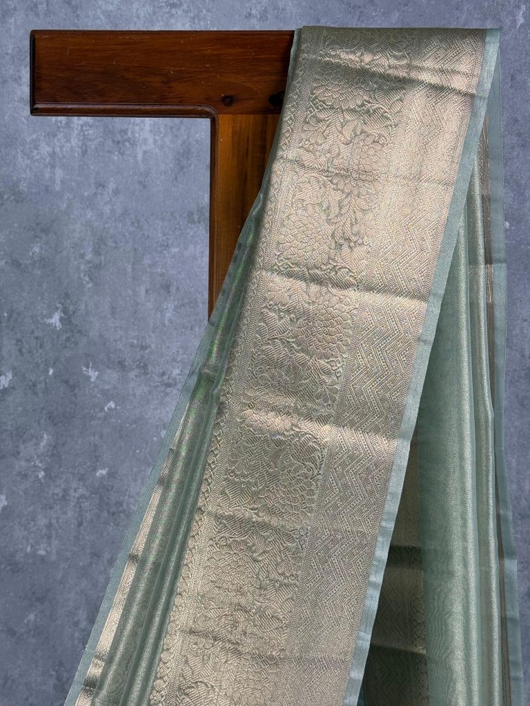 SEMI TISSUE ORGANZA BANARASI SAREE - Image 2