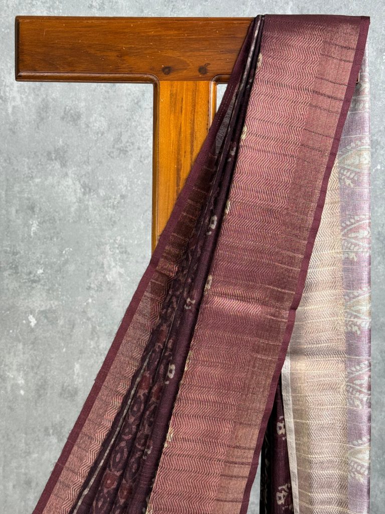 SEMI TUSSAR PRINTED BANARASI SAREE - Image 2