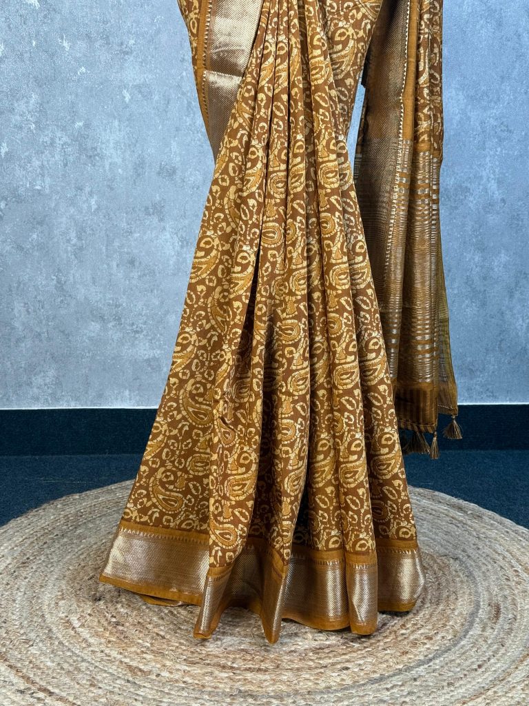 ASSAM SILK PRINTED BANARASI SAREE - Image 3