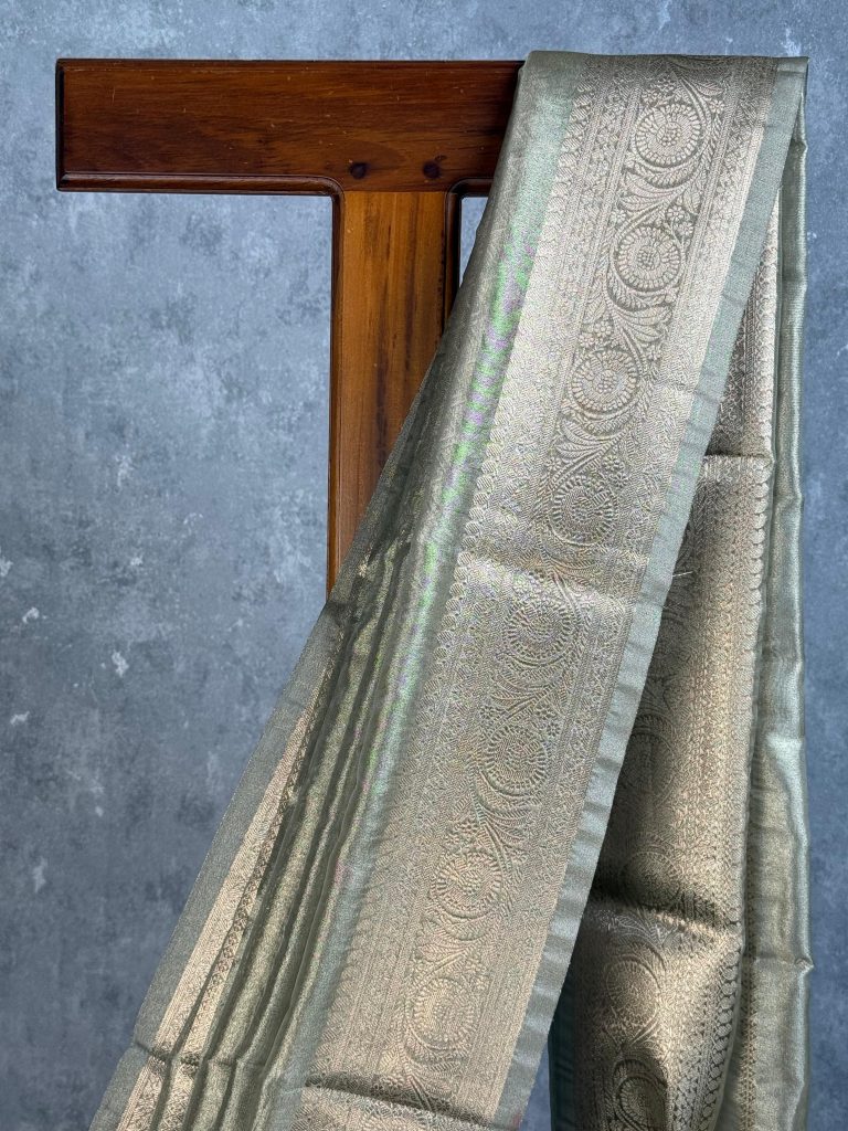 SEMI TISSUE ORGANZA BANARASI SAREE - Image 2