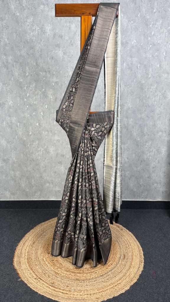 SEMI TUSSAR PRINTED BANARASI SAREE
