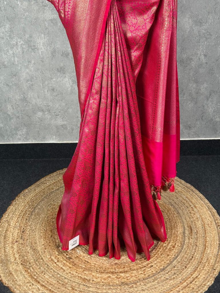 SEMI KATAN ANTIQUE ZARI BROCADE BANARASI SAREE - Image 3