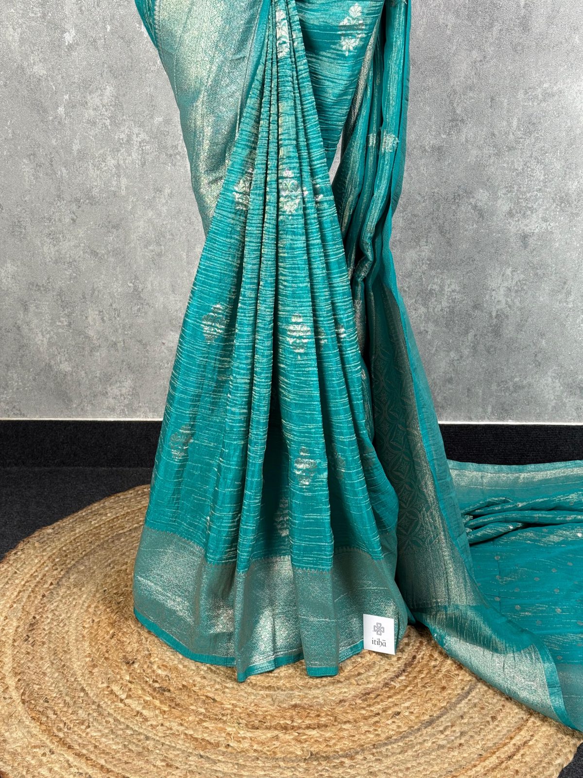 CRUSHED TISSUE SILK BANARASI SAREE - Image 3