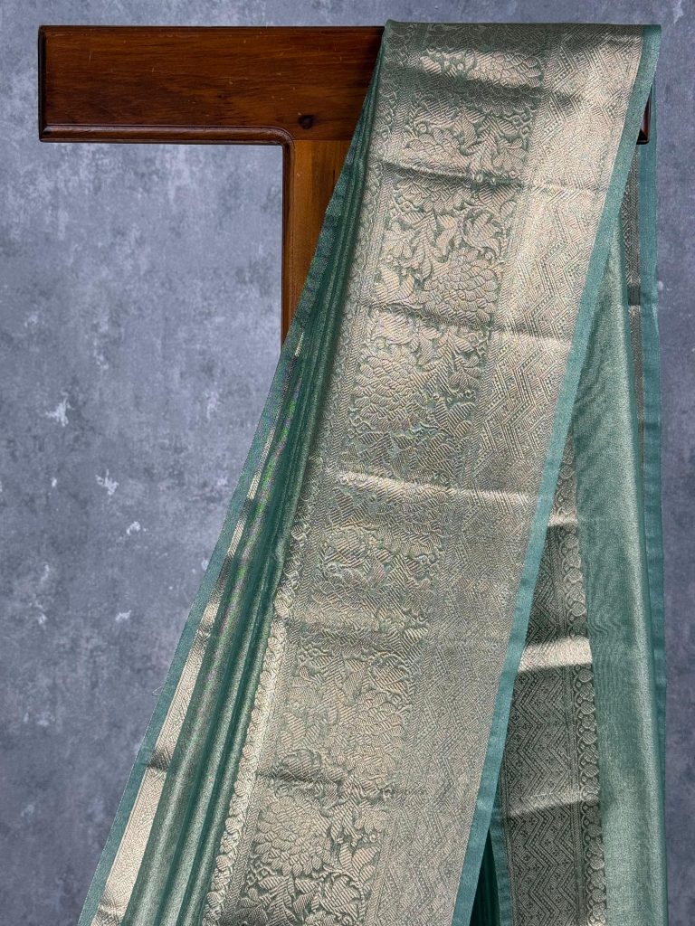 SEMI TISSUE ORGANZA BANARASI SAREE - Image 2