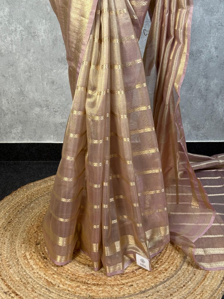 SEMI TISSUE ORGANZA BANARASI SAREE - Image 3