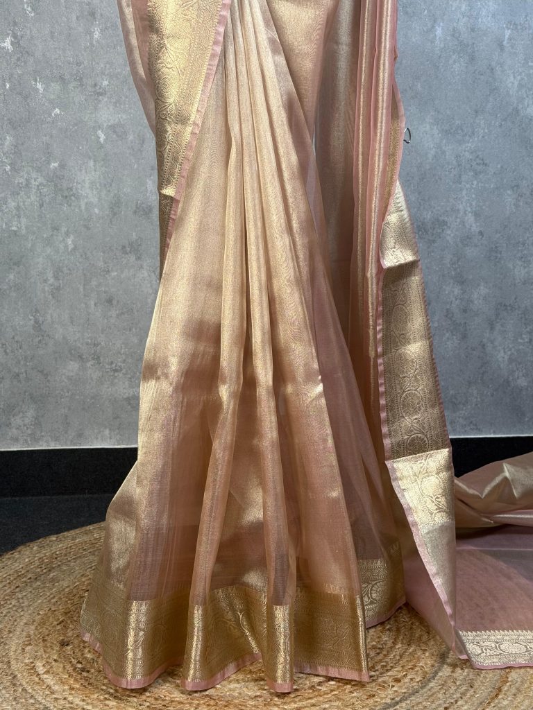 SEMI TISSUE ORGANZA BANARASI SAREE - Image 3