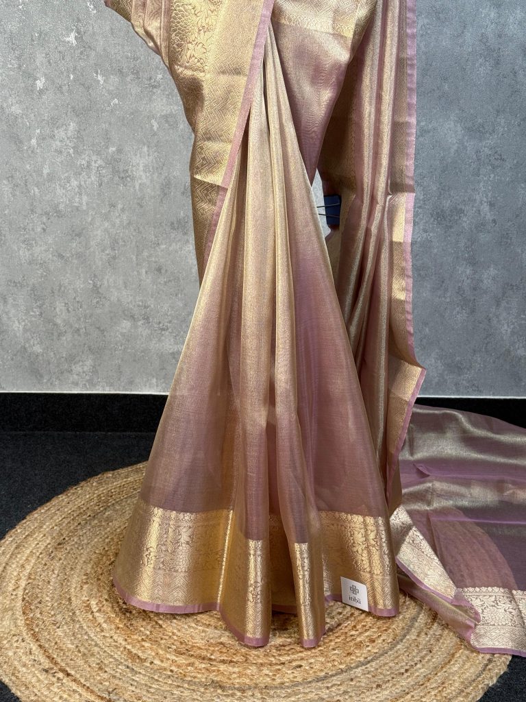 SEMI TISSUE ORGANZA BANARASI SAREE - Image 3