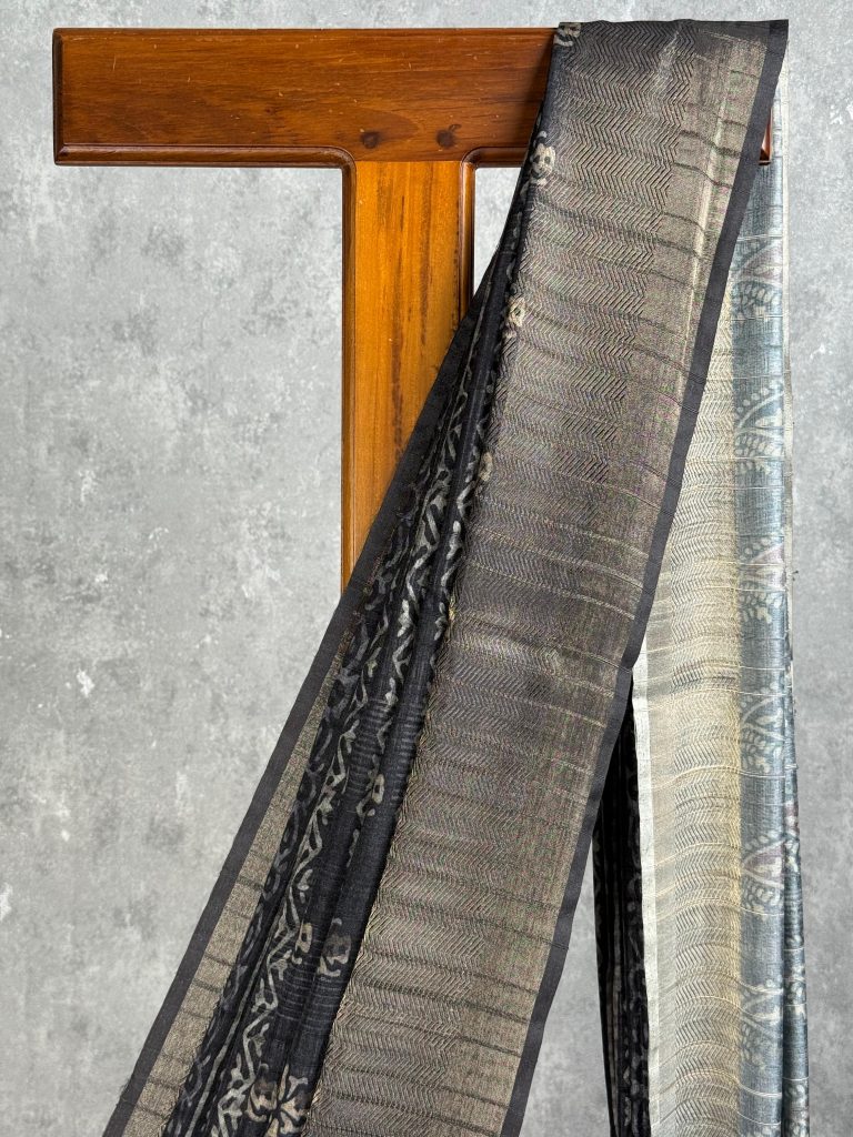 SEMI TUSSAR PRINTED BANARASI SAREE - Image 2