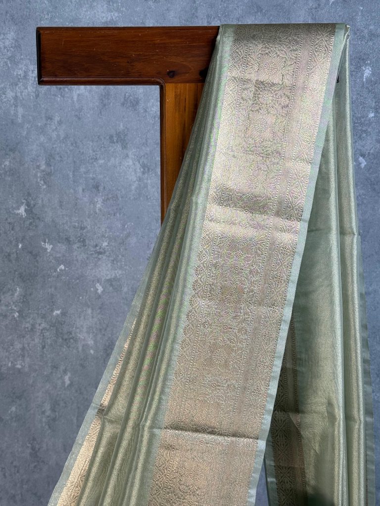 SEMI TISSUE ORGANZA BANARASI SAREE - Image 2