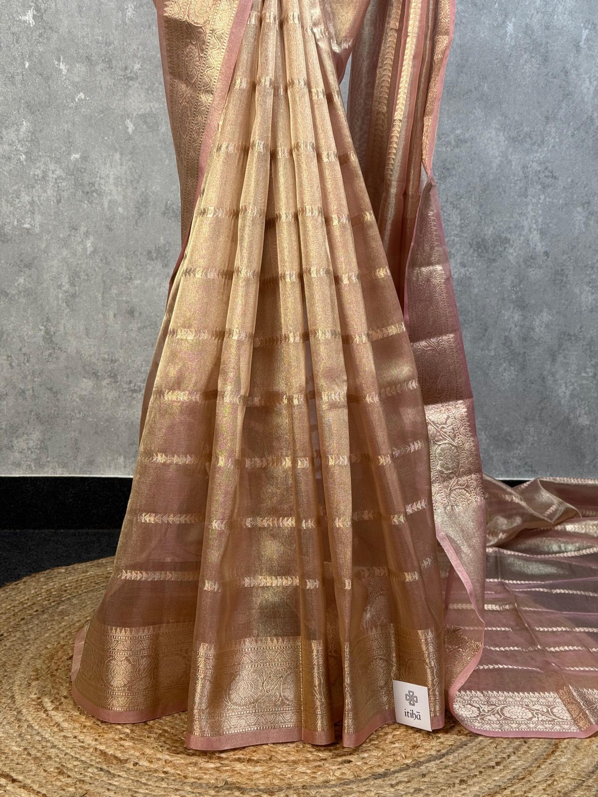 SEMI TISSUE ORGANZA BANARASI SAREE - Image 3