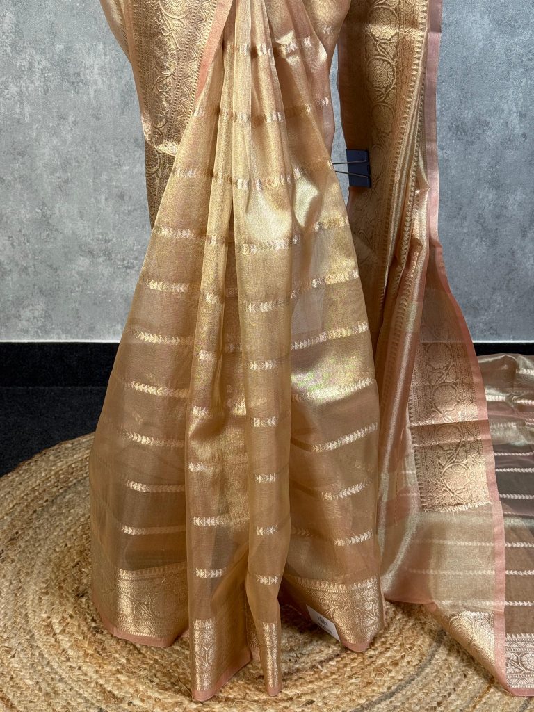 SEMI TISSUE ORGANZA BANARASI SAREE - Image 3