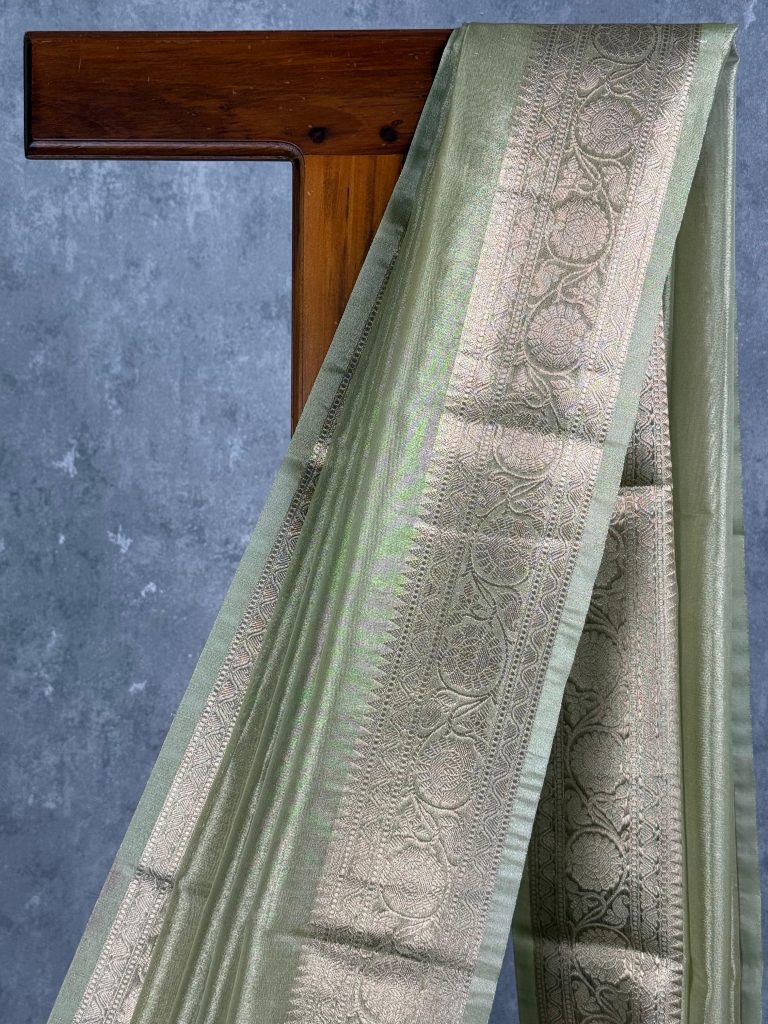 SEMI TISSUE ORGANZA BANARASI SAREE - Image 2