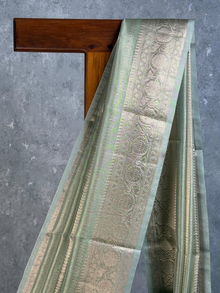 SEMI TISSUE ORGANZA BANARASI SAREE - Image 2