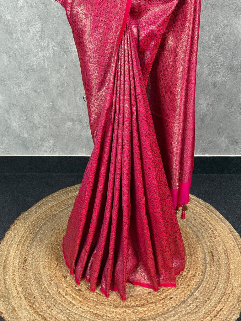 SEMI KATAN ANTIQUE ZARI BROCADE BANARASI SAREE - Image 3