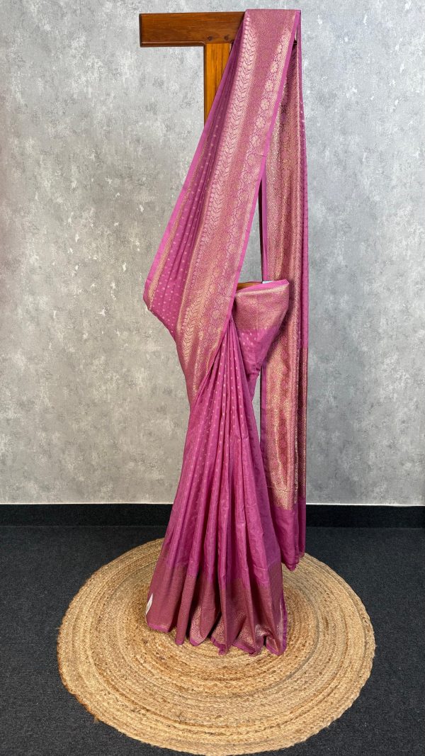 SEMI GEORGETTE ANTIQUE ZARI BANARASI SAREE