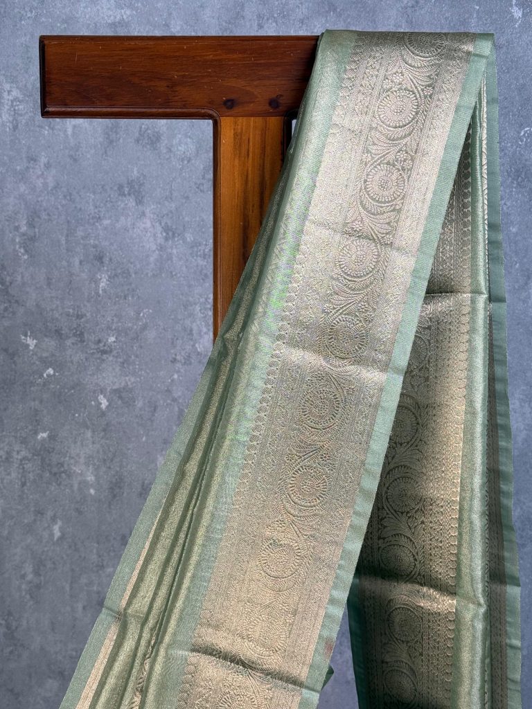 SEMI TISSUE ORGANZA BANARASI SAREE - Image 2