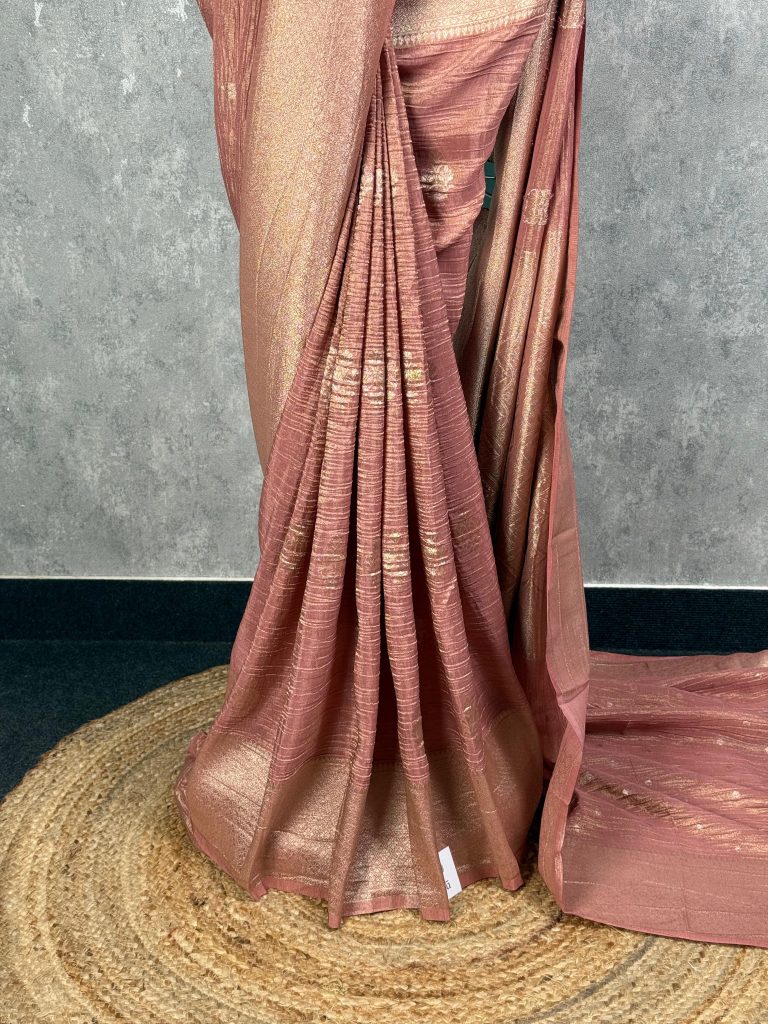 CRUSHED TISSUE SILK BANARASI SAREE - Image 3