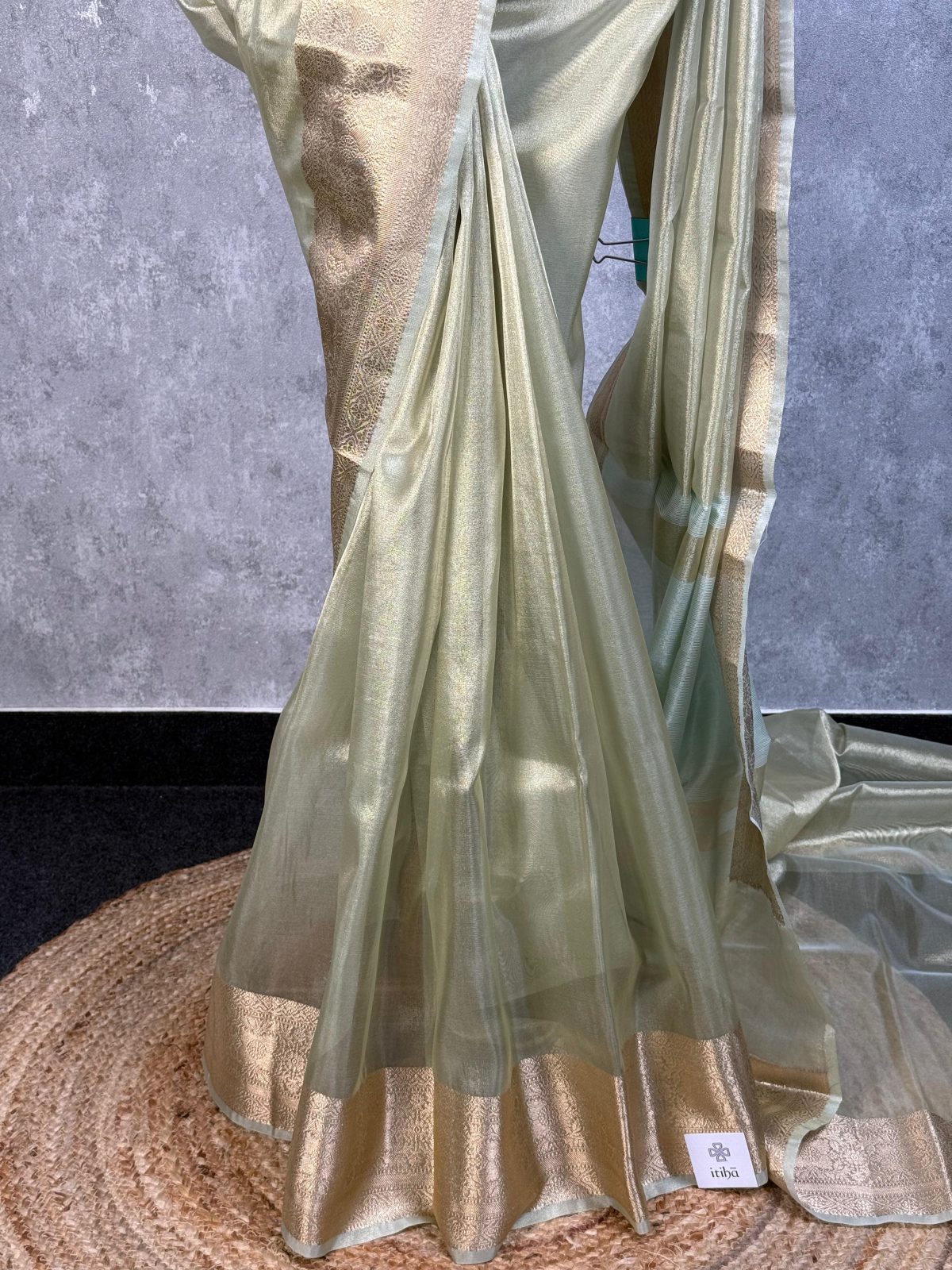 SEMI TISSUE ORGANZA BANARASI SAREE - Image 3