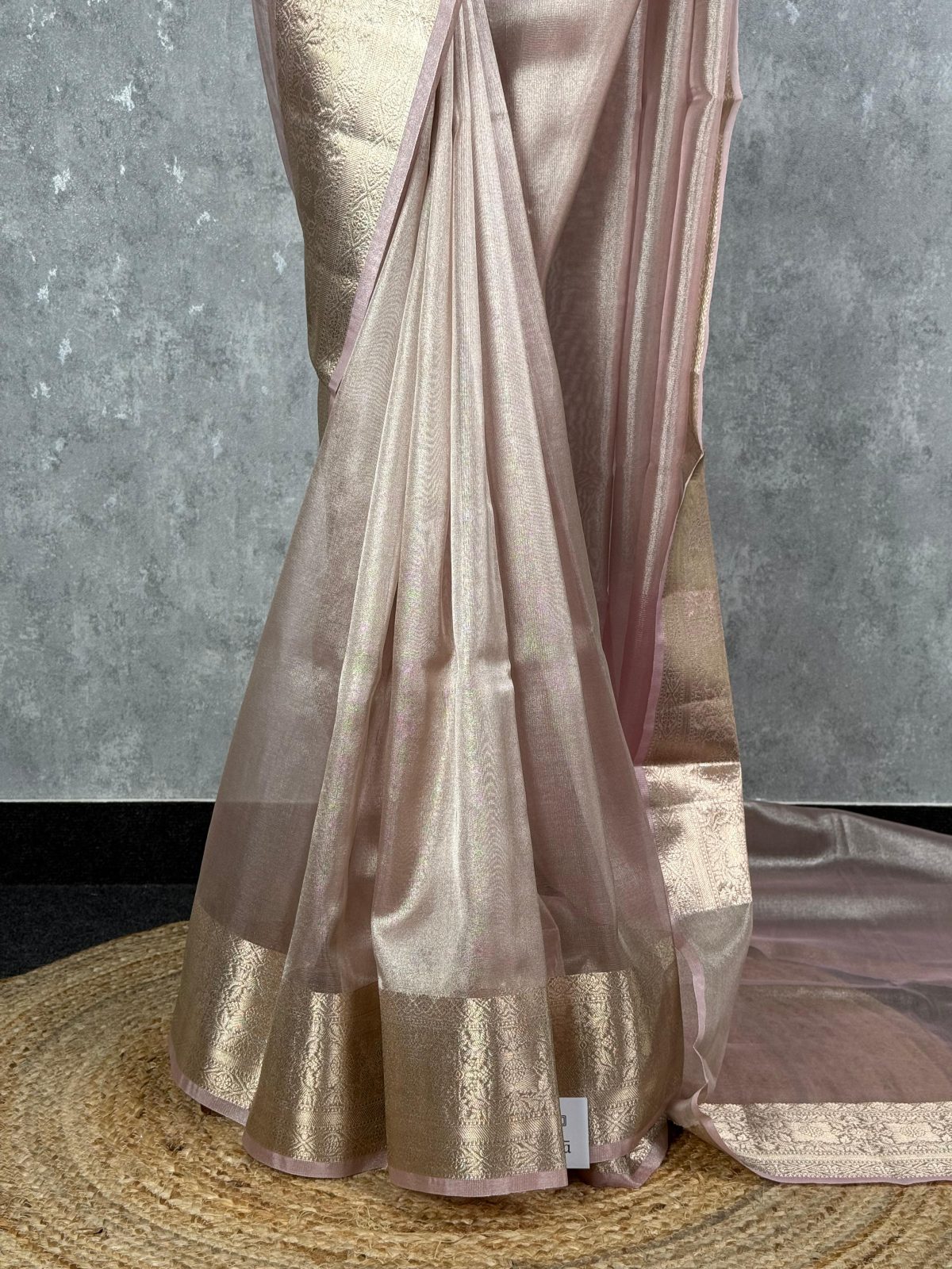 SEMI TISSUE ORGANZA BANARASI SAREE - Image 3