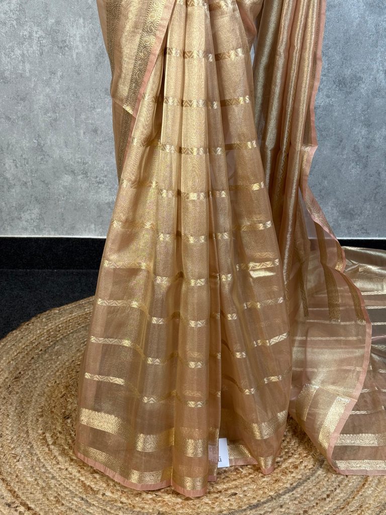 SEMI TISSUE ORGANZA BANARASI SAREE - Image 3