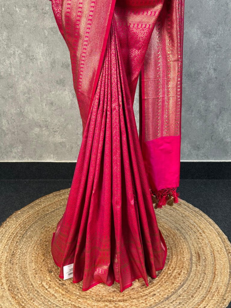 SEMI KATAN ANTIQUE ZARI BROCADE BANARASI SAREE - Image 3