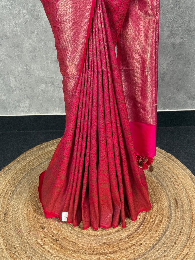 SEMI KATAN ANTIQUE ZARI BROCADE BANARASI SAREE - Image 3