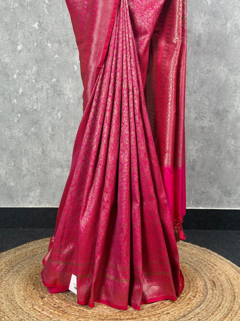 SEMI KATAN ANTIQUE ZARI BROCADE BANARASI SAREE - Image 3