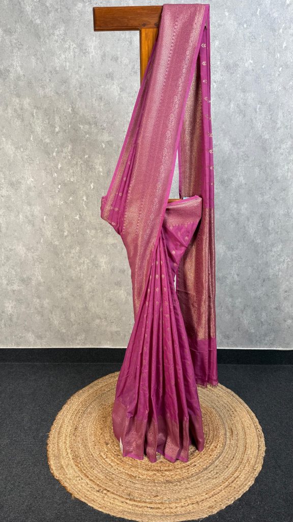 SEMI GEORGETTE ANTIQUE ZARI BANARASI SAREE