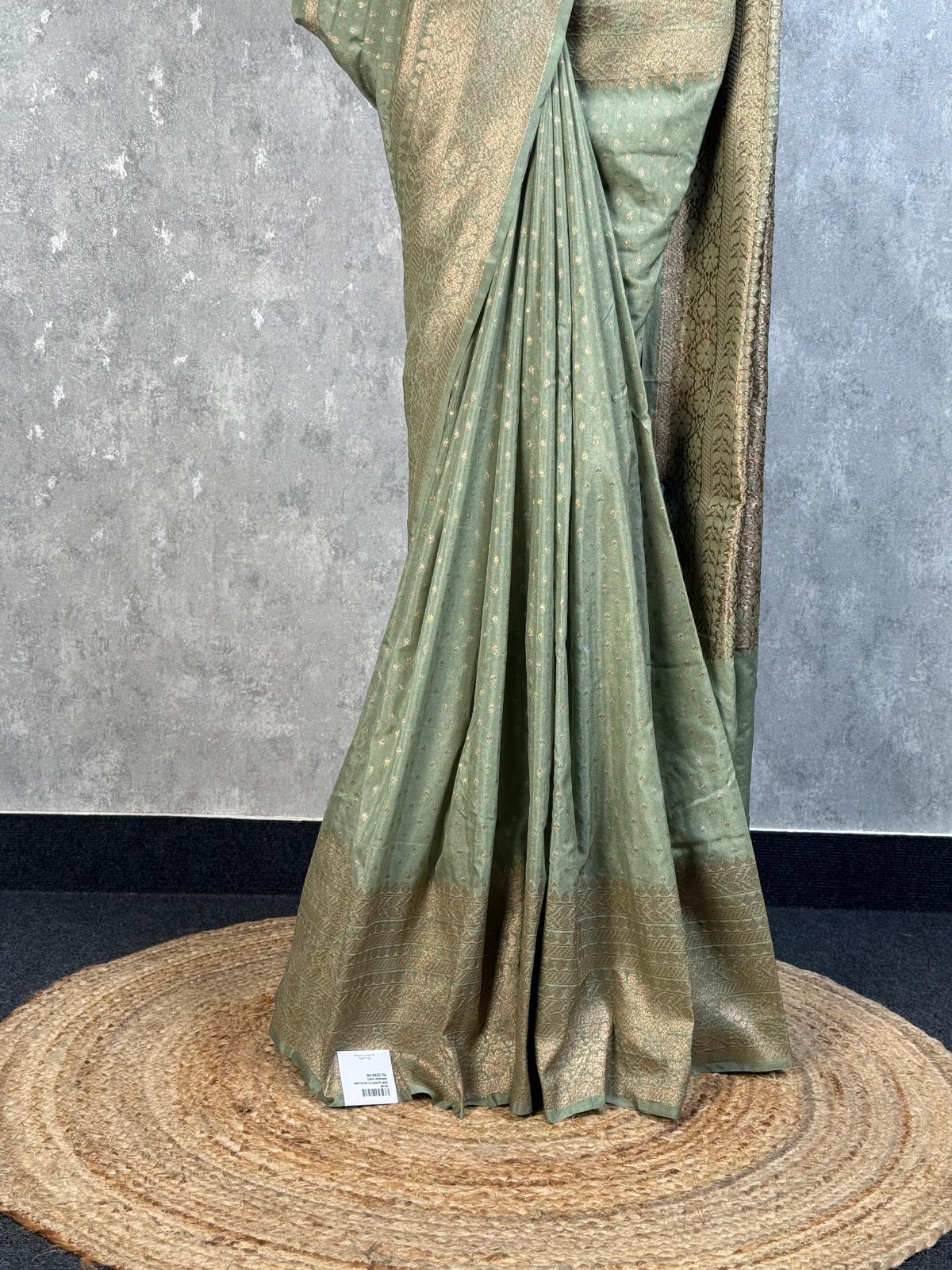 SEMI GEORGETTE ANTIQUE ZARI BANARASI SAREE - Image 3