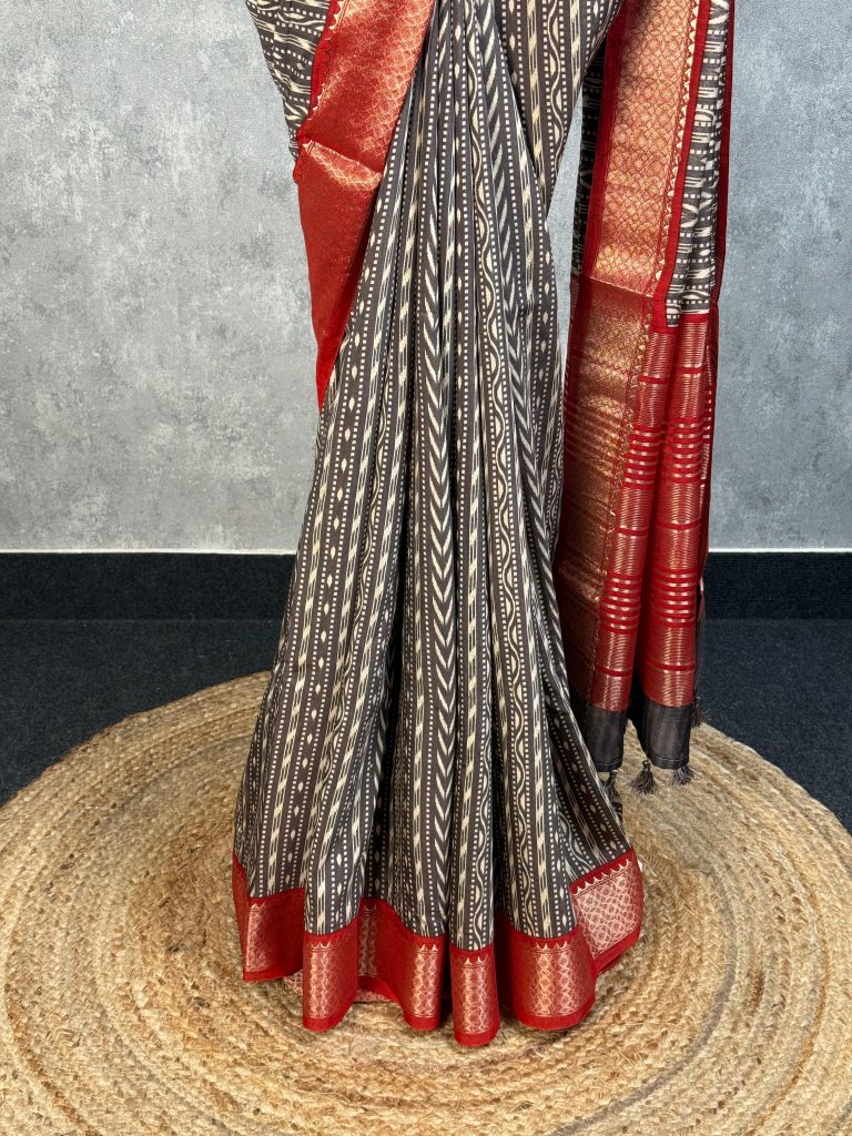 ASSAM SILK PRINTED BANARASI SAREE - Image 3