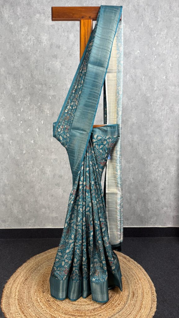 SEMI TUSSAR PRINTED BANARASI SAREE