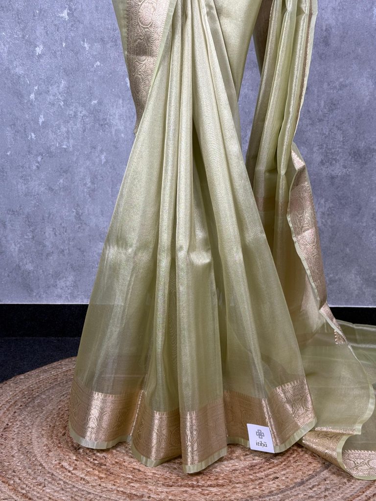 SEMI TISSUE ORGANZA BANARASI SAREE - Image 3