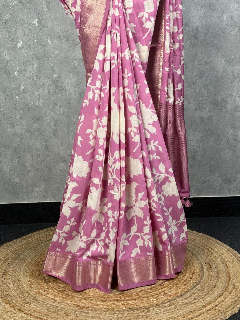ASSAM SILK PRINTED BANARASI SAREE - Image 3
