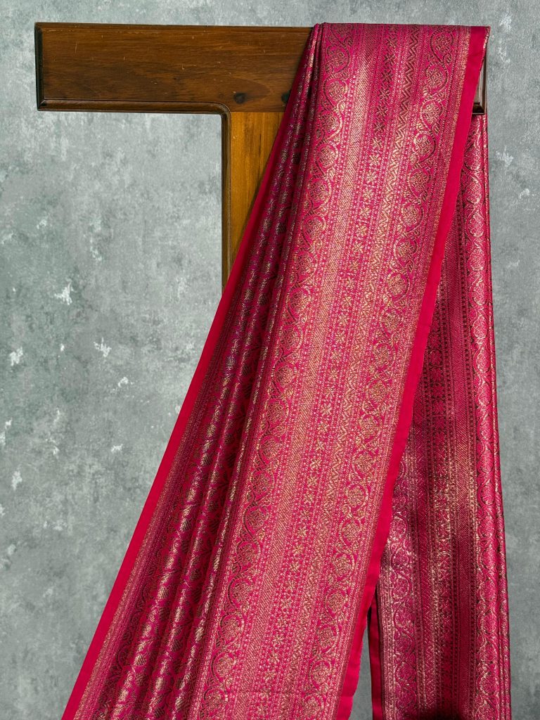 SEMI KATAN ANTIQUE ZARI BROCADE BANARASI SAREE - Image 2
