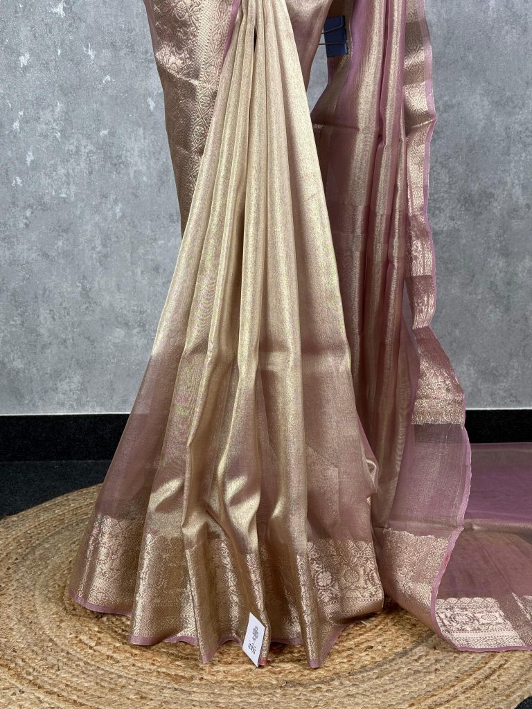 SEMI TISSUE ORGANZA BANARASI SAREE - Image 3