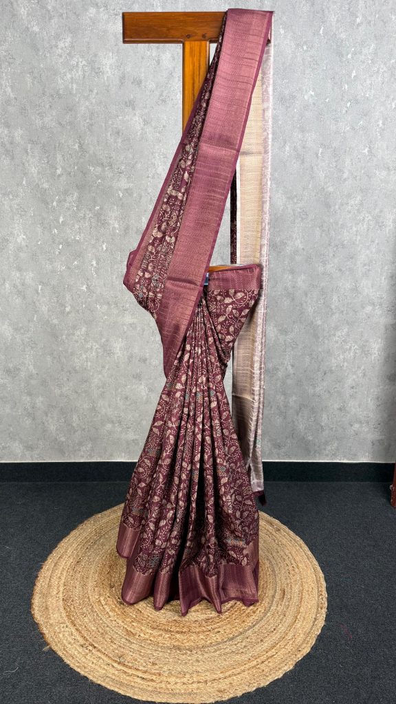SEMI TUSSAR PRINTED BANARASI SAREE
