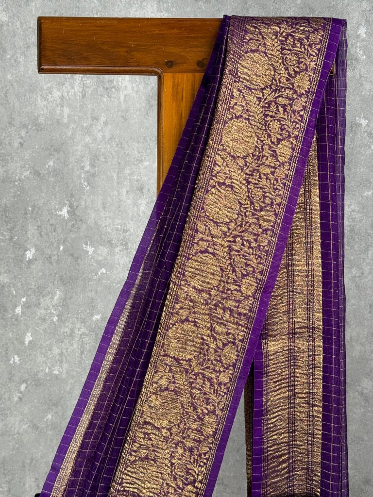 SILK ORGANZA ZARI CRUSH BANARASI SAREE - Image 2