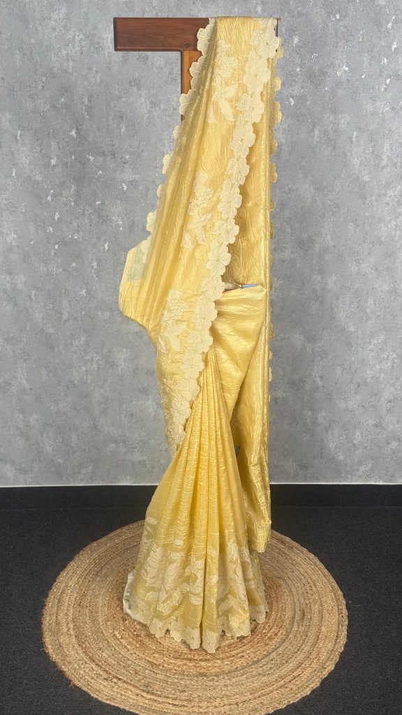 VISCOS ORGANZA APPLIQUE SAREE