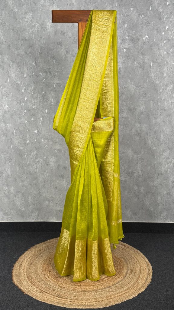 SILK ORGANZA ZARI CRUSH SAREE