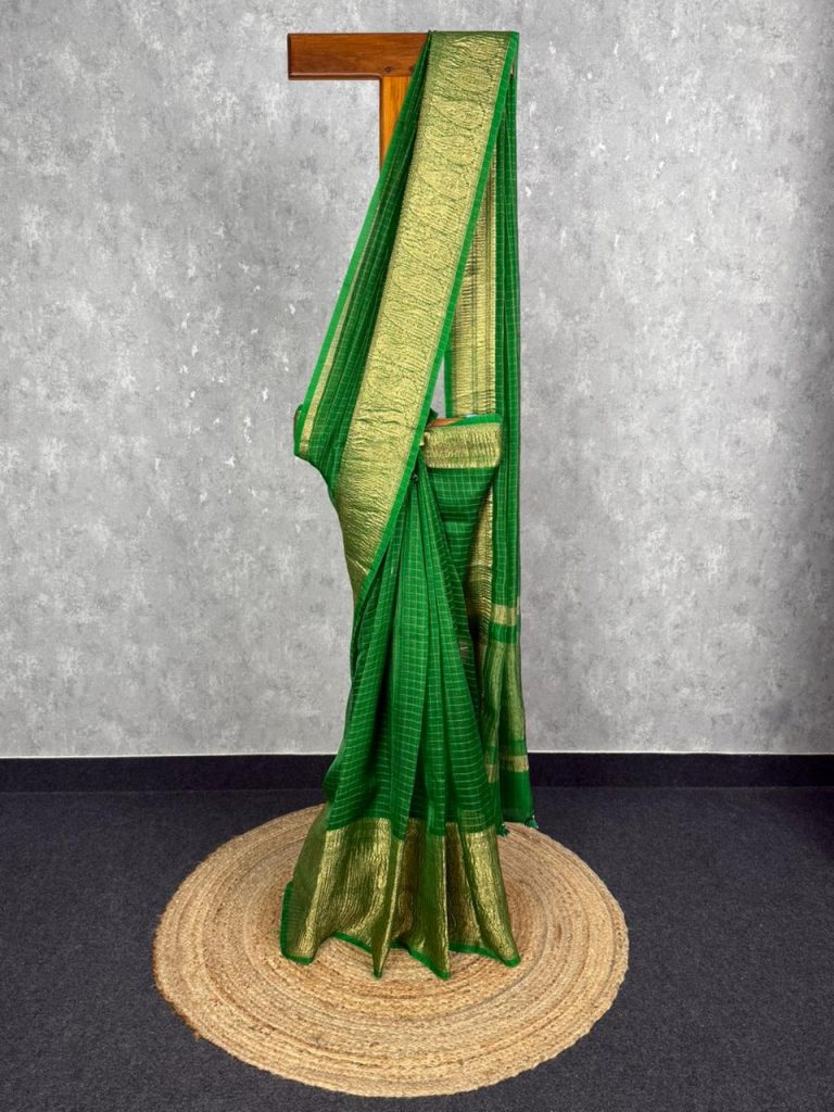 SILK ORGANZA ZARI CRUSH SAREE