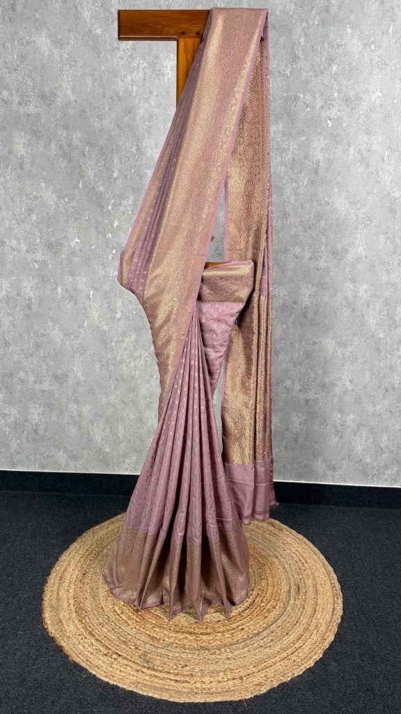 SEMI GEORGETTE ANTIQUE ZARI BANARASI SAREE
