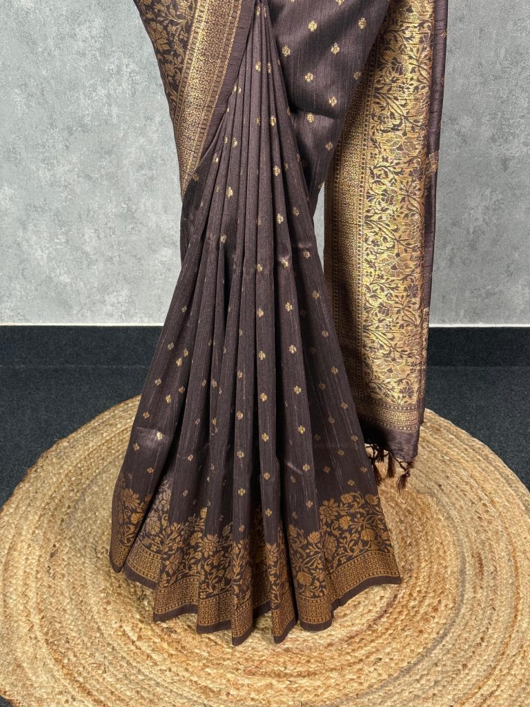 SEMI RAW SILK WEAVING BANARASI SAREE - Image 3