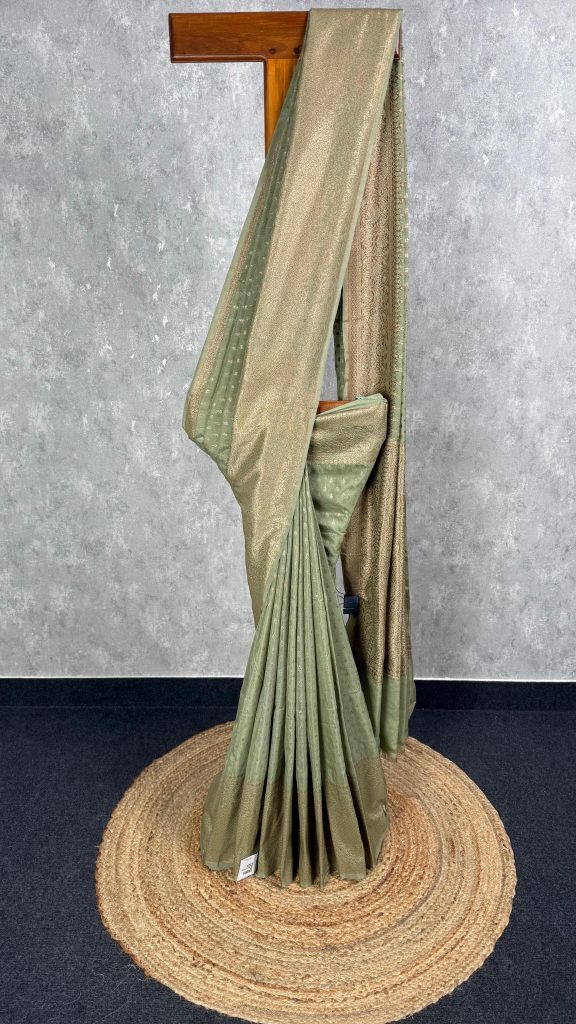 SEMI GEORGETTE ANTIQUE ZARI BANARASI SAREE