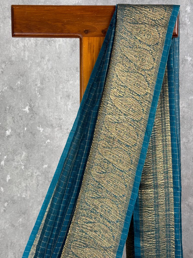 SILK ORGANZA ZARI CRUSH BANARASI SAREE - Image 2