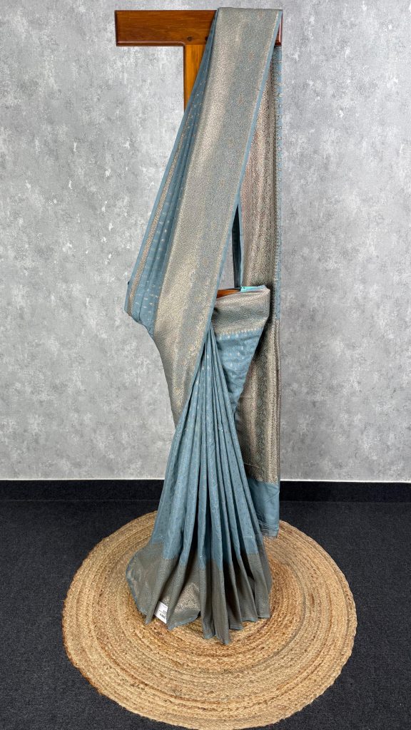 SEMI GEORGETTE ANTIQUE ZARI BANARASI SAREE
